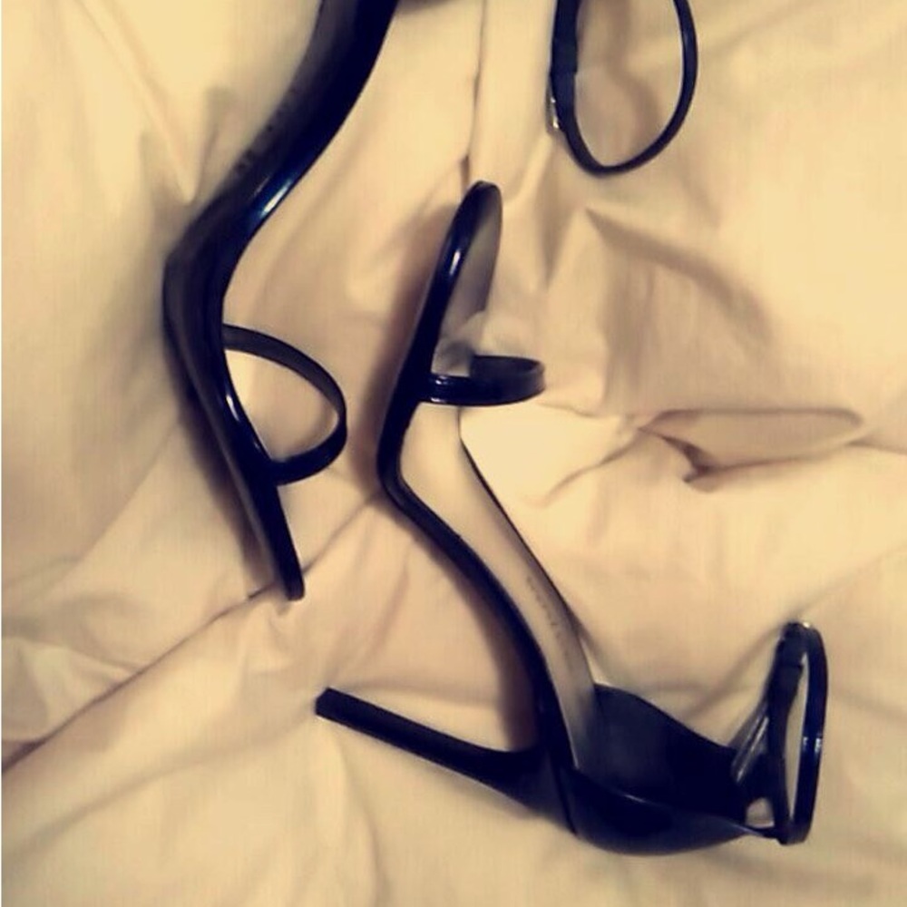 Stuart Weitzman Black Strappy Heels
